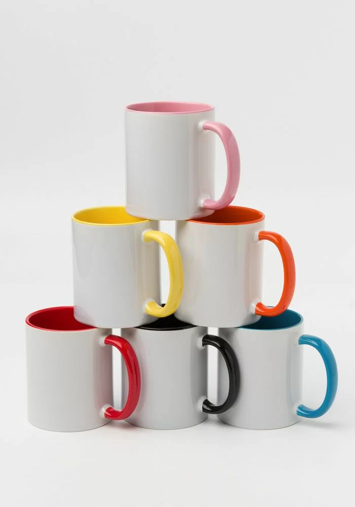 White Ceramic Mug with Color Inside