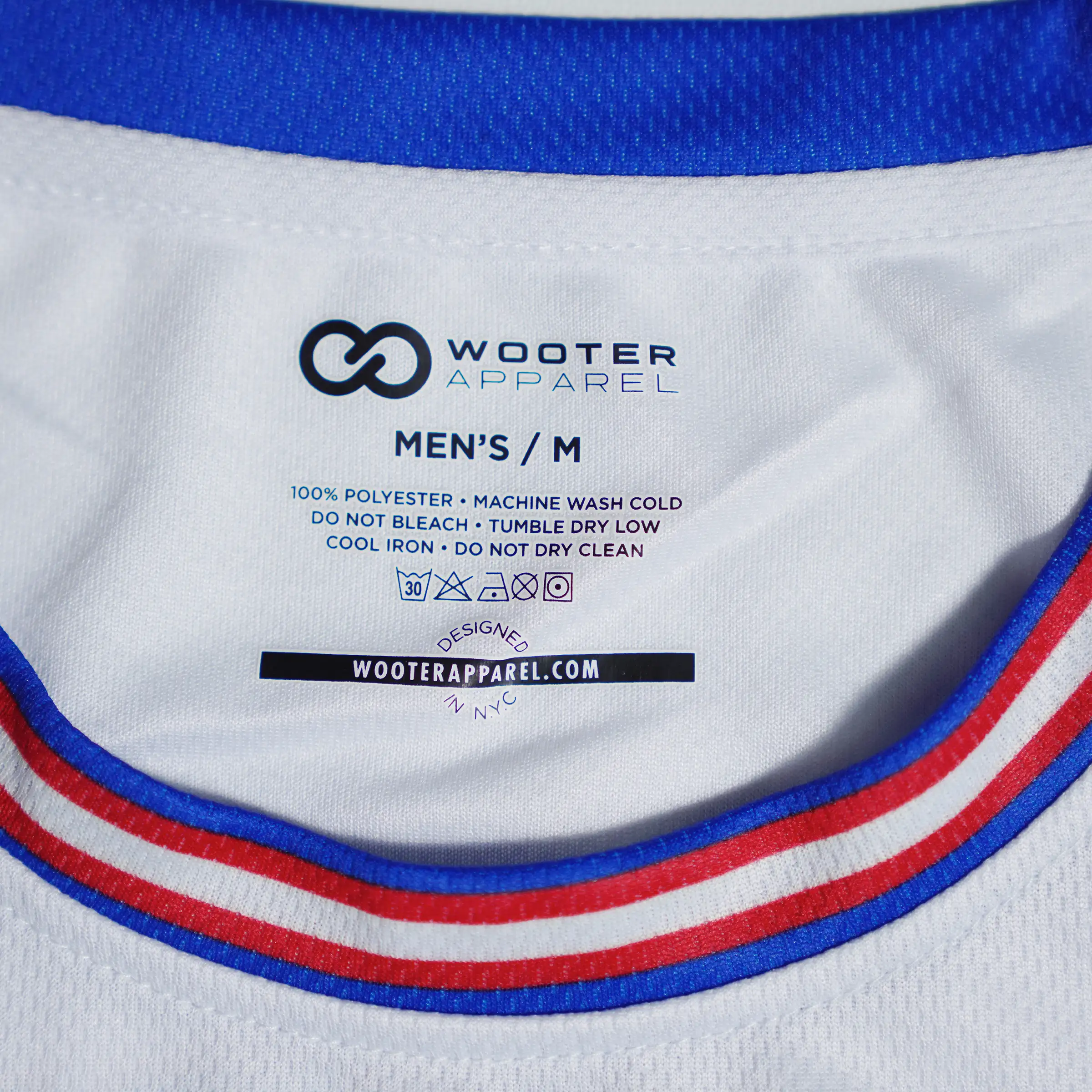Wooter Custom Round Neck Basketball Jerseys-white, royal and red design