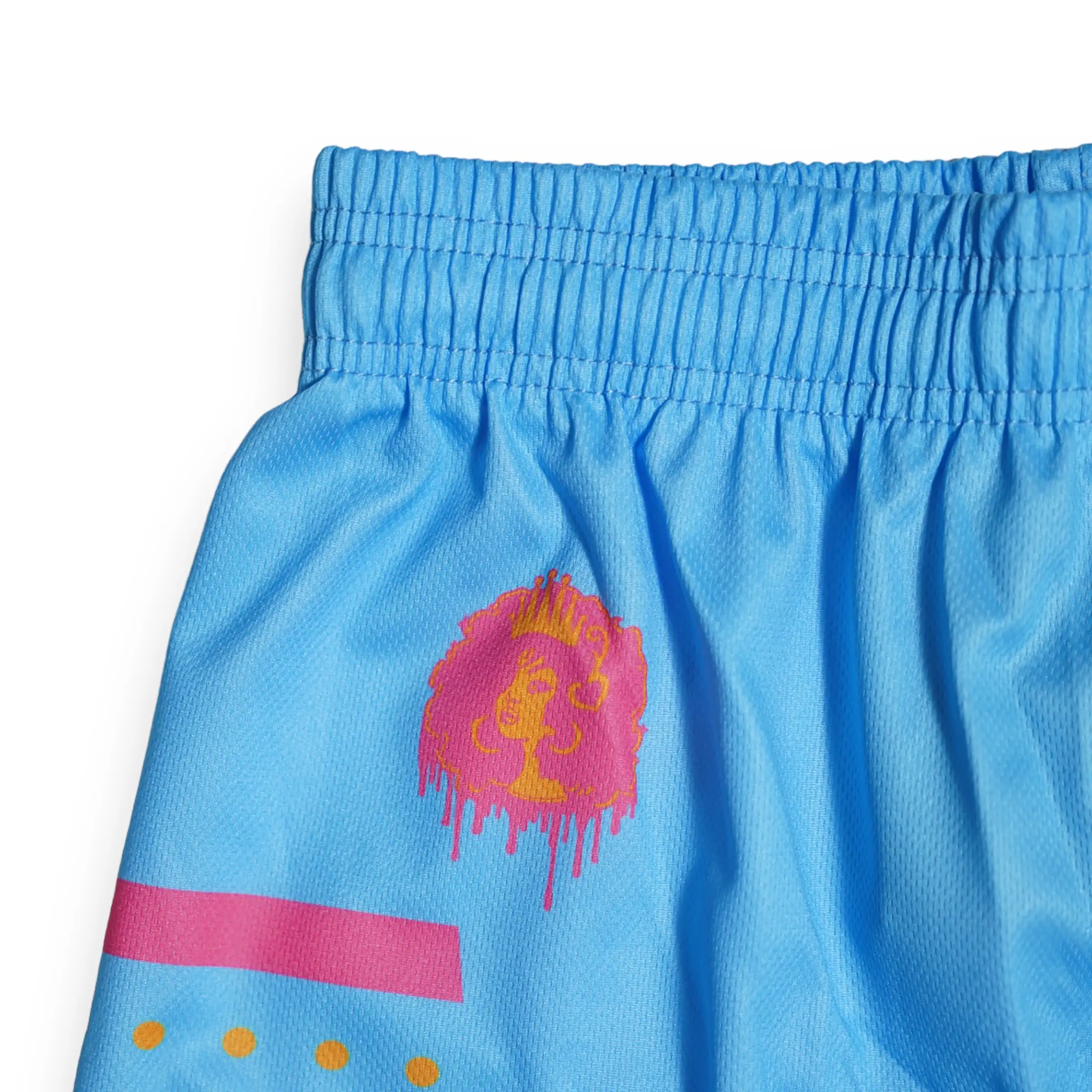 Wooter Custom Basketball Shorts -blue, pink and orange design