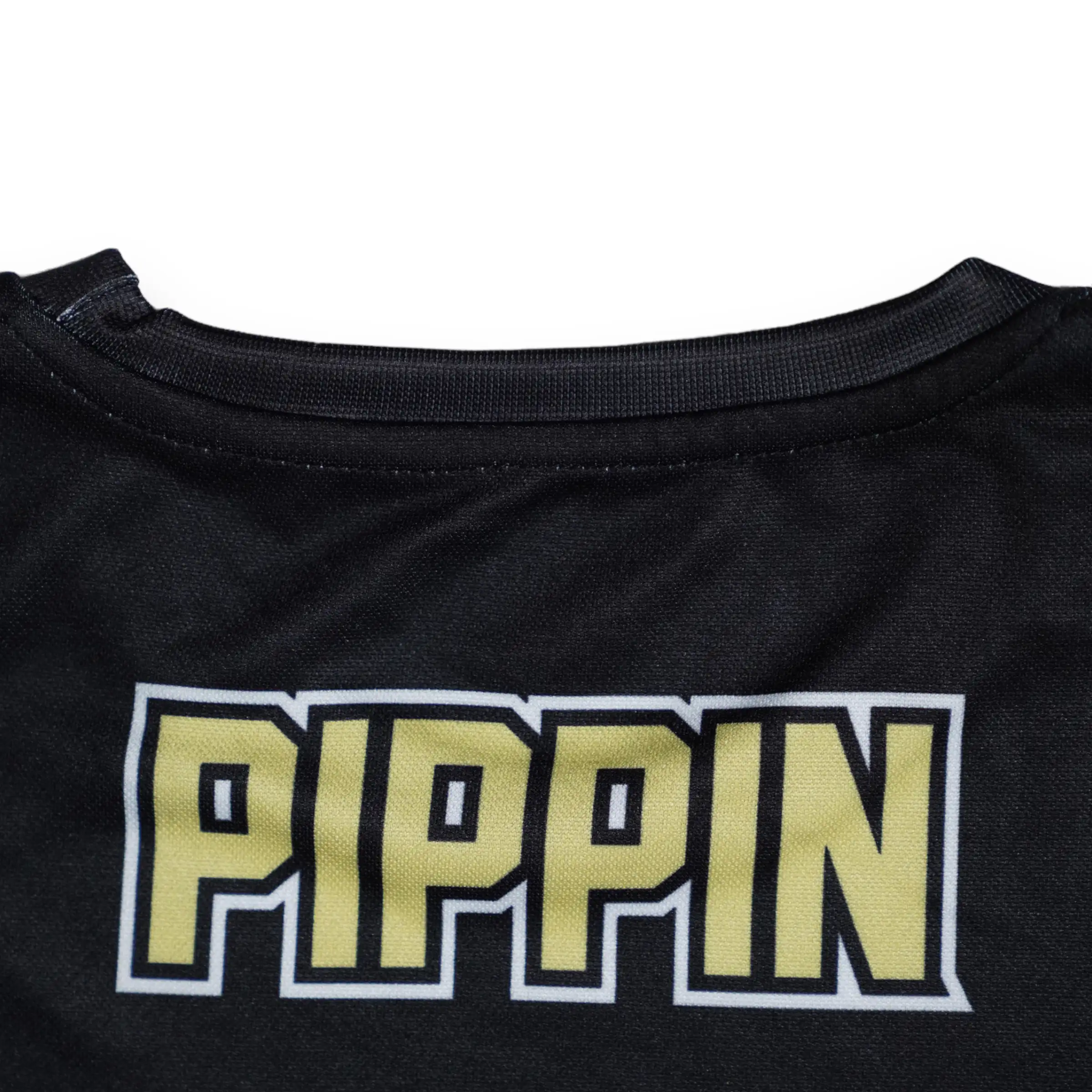 Wooter Custom Crew Neck Baseball Jerseys - PIPPIN - black and vegas gold design