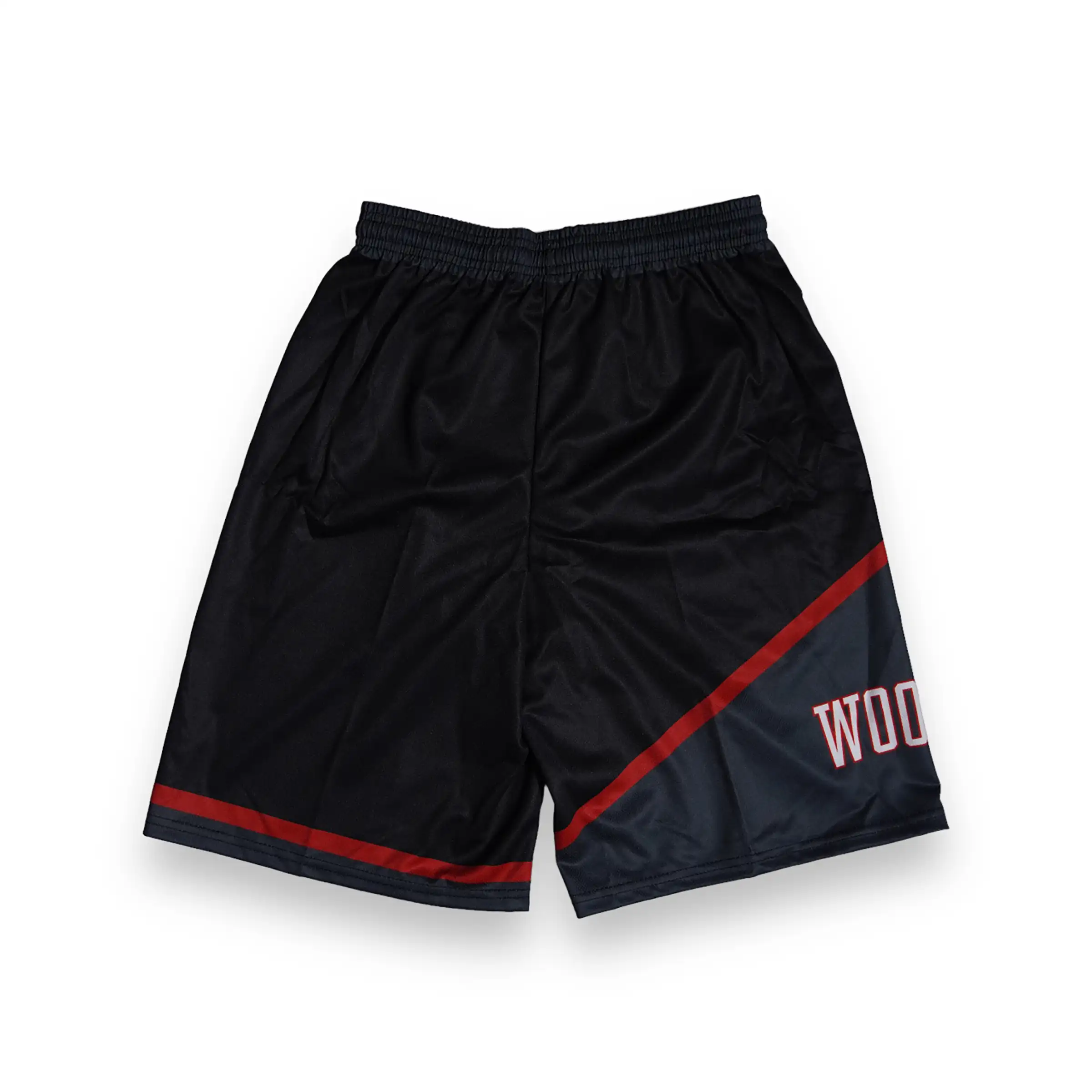 Wooter Custom Basketball Shorts -black, red and gray design