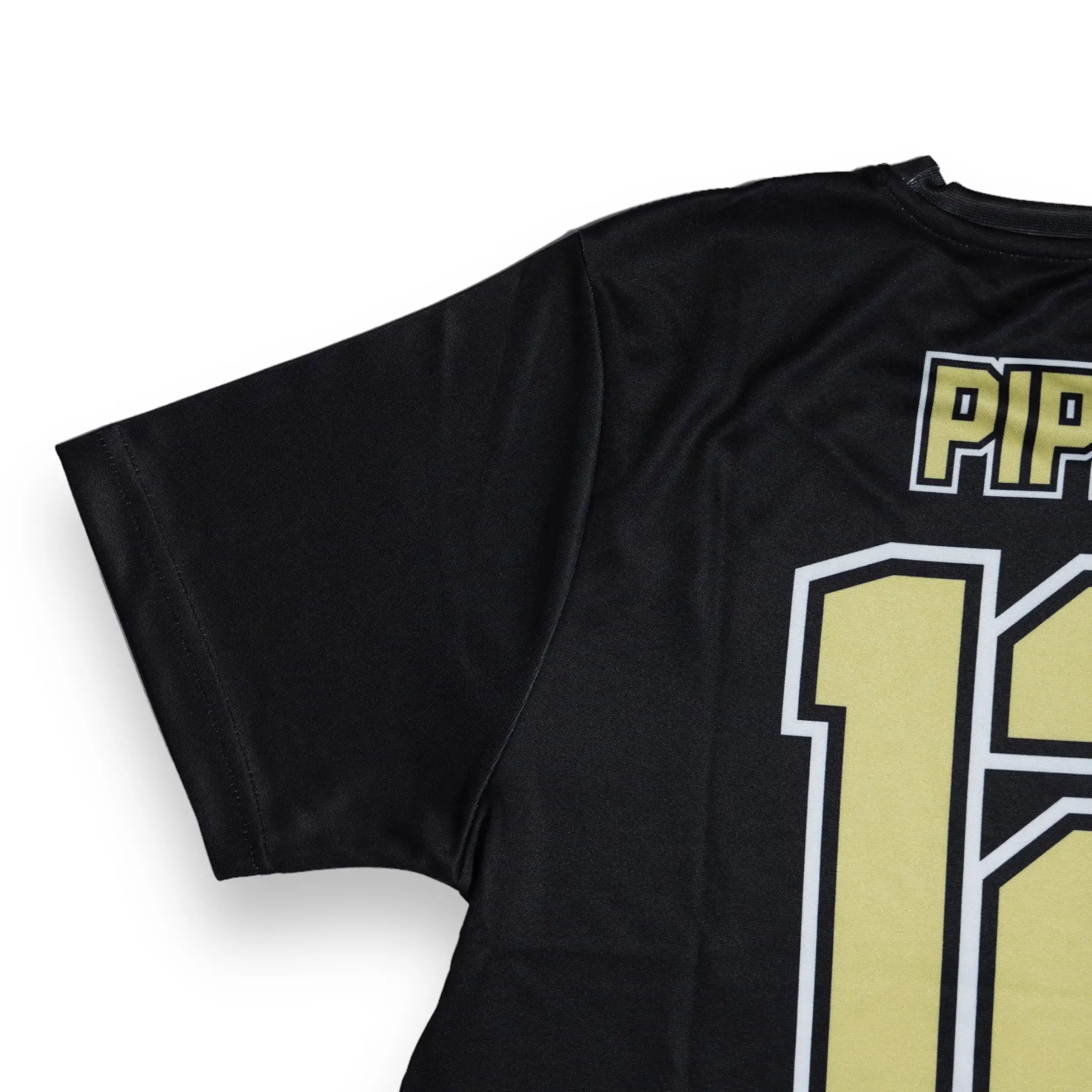 Wooter Custom Crew Neck Baseball Jerseys - PIPPIN - black and vegas gold design